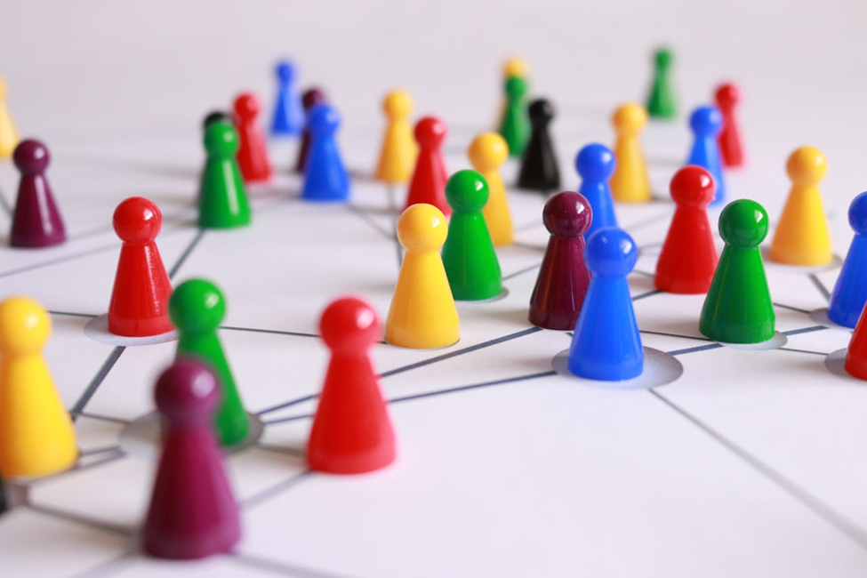 Close-up photography of colorful plastic cones